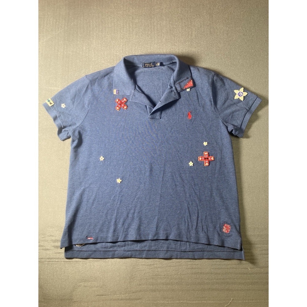 Polo Ralph Lauren Women's Embroidered Patched Beaded Shirt Large